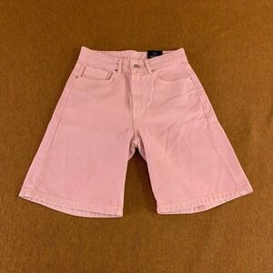 Solmar Womens Size 26 Regular Pink Denim High Rise 9" Inseam Bermuda Shorts NWT